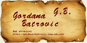 Gordana Batrović vizit kartica